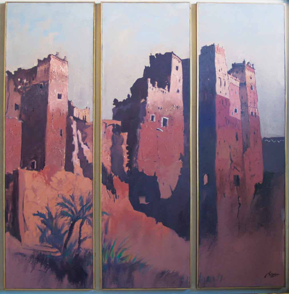 Triptych Oil on canvas 130 x 34 cm x 3