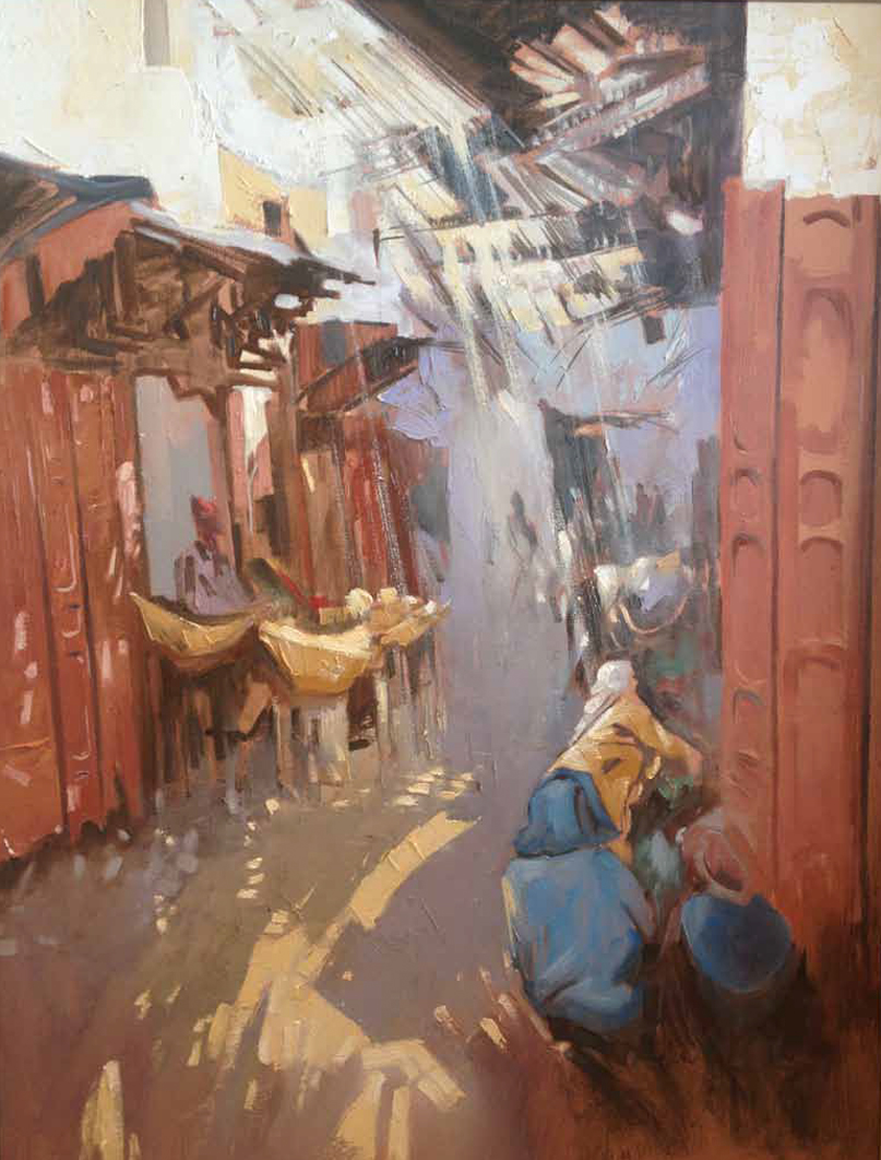 Old Streets in Fez Oil on canvas 80 x 60 cm