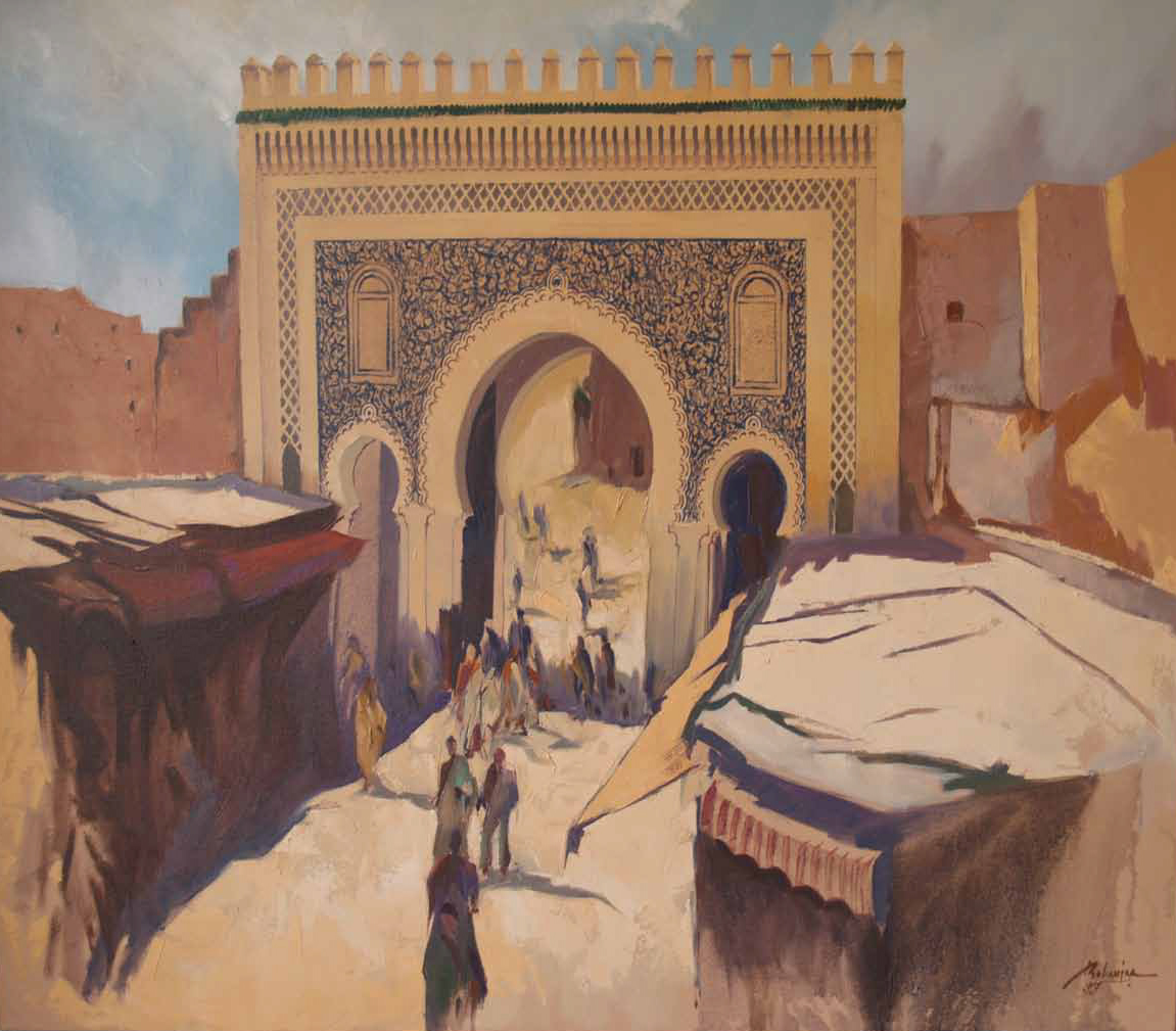 Bab Boujloud Fès huile sur toile 100x80 cm