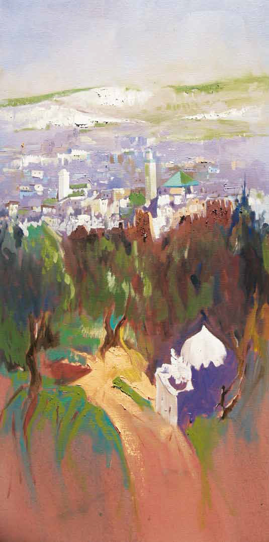 View of the Fez Oil on canvas 100 x 50 cm